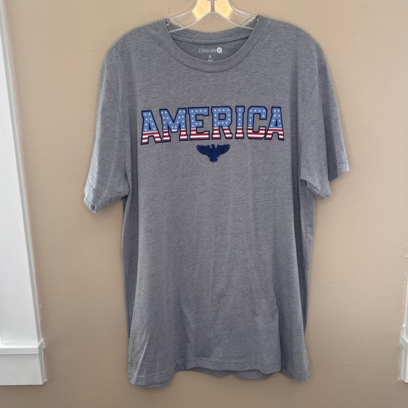 Celebrate It Other - Celebrate It Men’s Gray Graphic T-Shirt  XL America 4th of July Independence